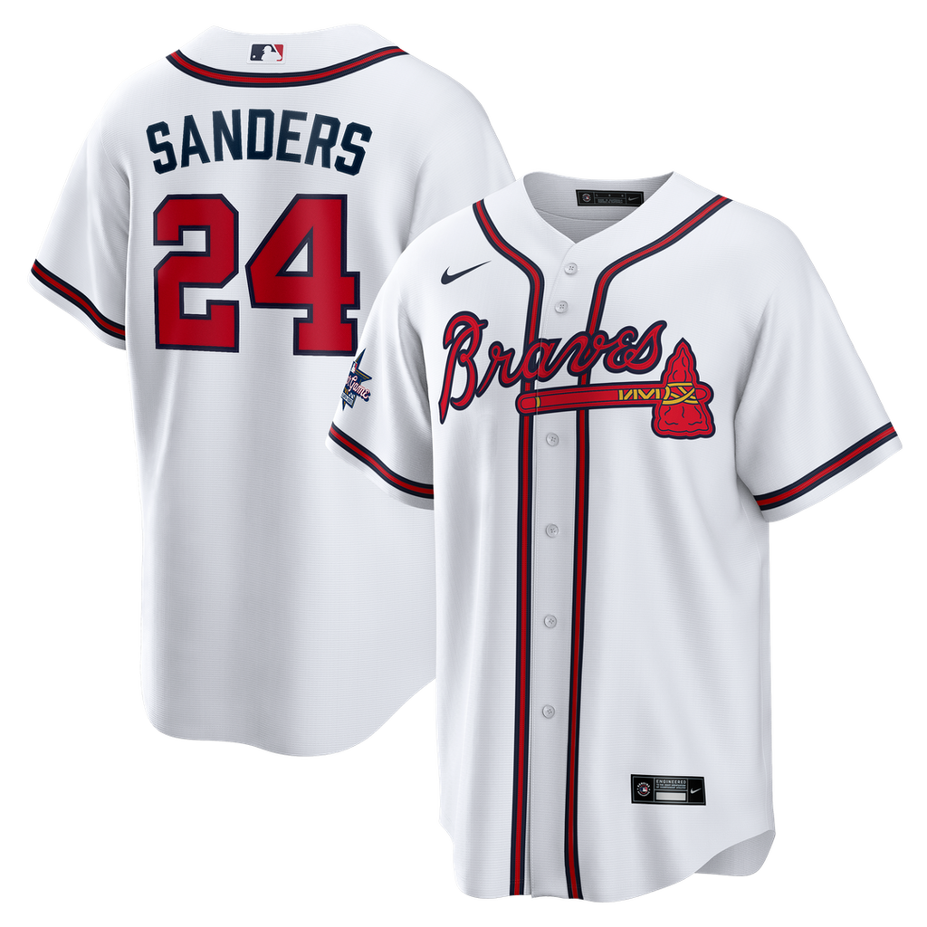 Deion Sanders Atlanta Braves Nike Home Retired Player Replica Jersey - White Official MLB Team Apparel Baseball Fan Gear