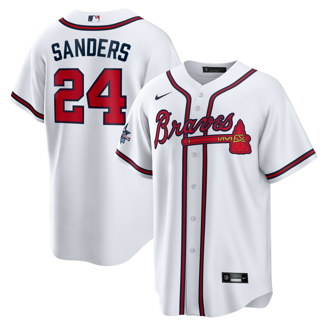 Deion Sanders Atlanta Braves Nike Home Retired Player Replica Jersey - White Official MLB Team Apparel Baseball Fan Gear