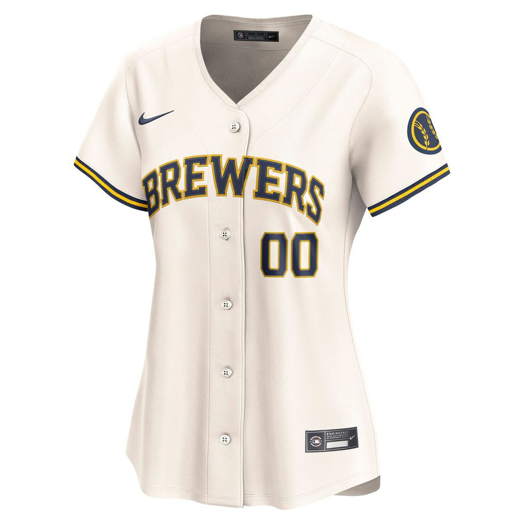 Milwaukee Brewers Nike Women's Home Limited Custom Jersey - Cream Official MLB Team Apparel Baseball Fan Gear