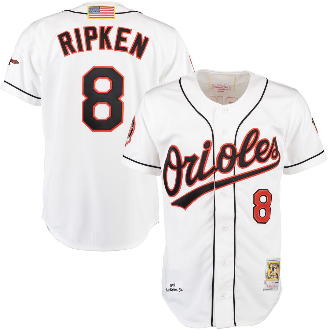 Cal Ripken Baltimore Orioles Mitchell & Ness Home Authentic Jersey - White Official MLB Team Apparel Baseball Fan Gear