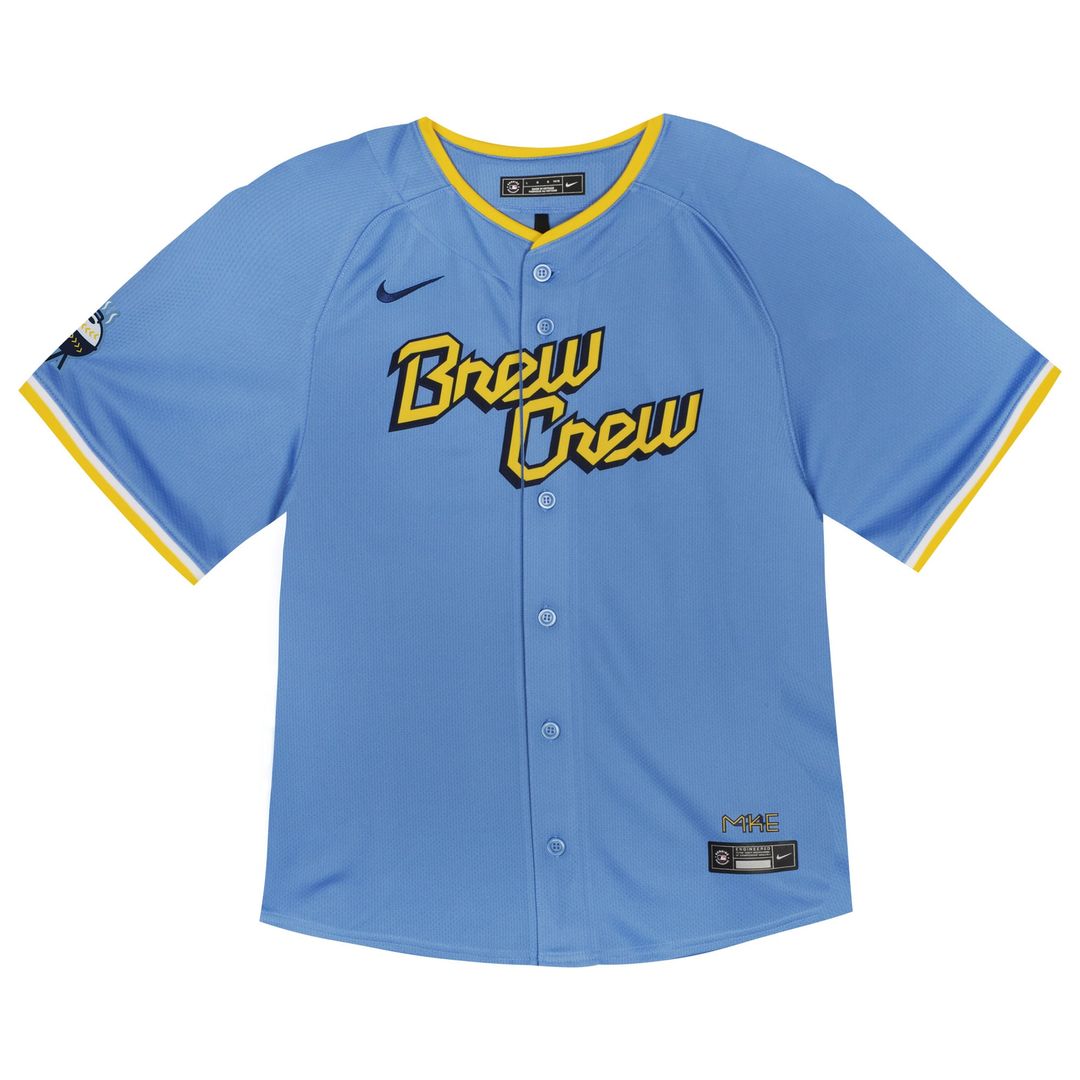 Christian Yelich Milwaukee Brewers Nike Toddler City Connect Limited Player Jersey - Powder Blue Official MLB Team Apparel Baseball Fan Gear