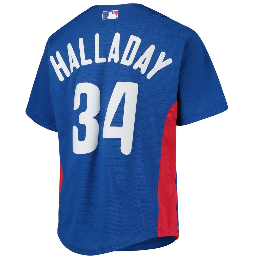 Roy Halladay Philadelphia Phillies Mitchell & Ness Youth Cooperstown Collection Mesh Batting Practice Jersey - Royal Official MLB Team Apparel Basebal