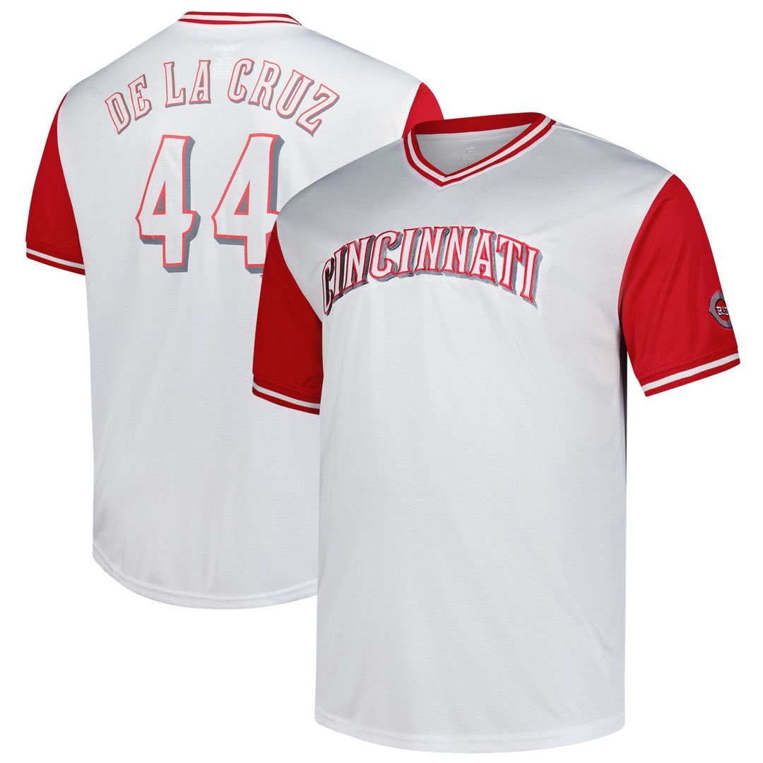 Elly De La Cruz Cincinnati Reds Profile Big & Tall Name & Number Jersey - White Official MLB Team Apparel Baseball Fan Gear