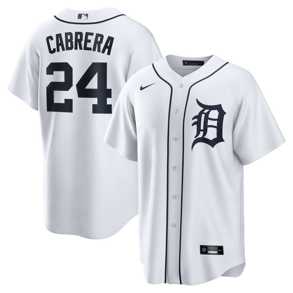 Miguel Cabrera Detroit Tigers Nike Home Retired Player Replica Jersey - White Official MLB Team Apparel Baseball Fan Gear