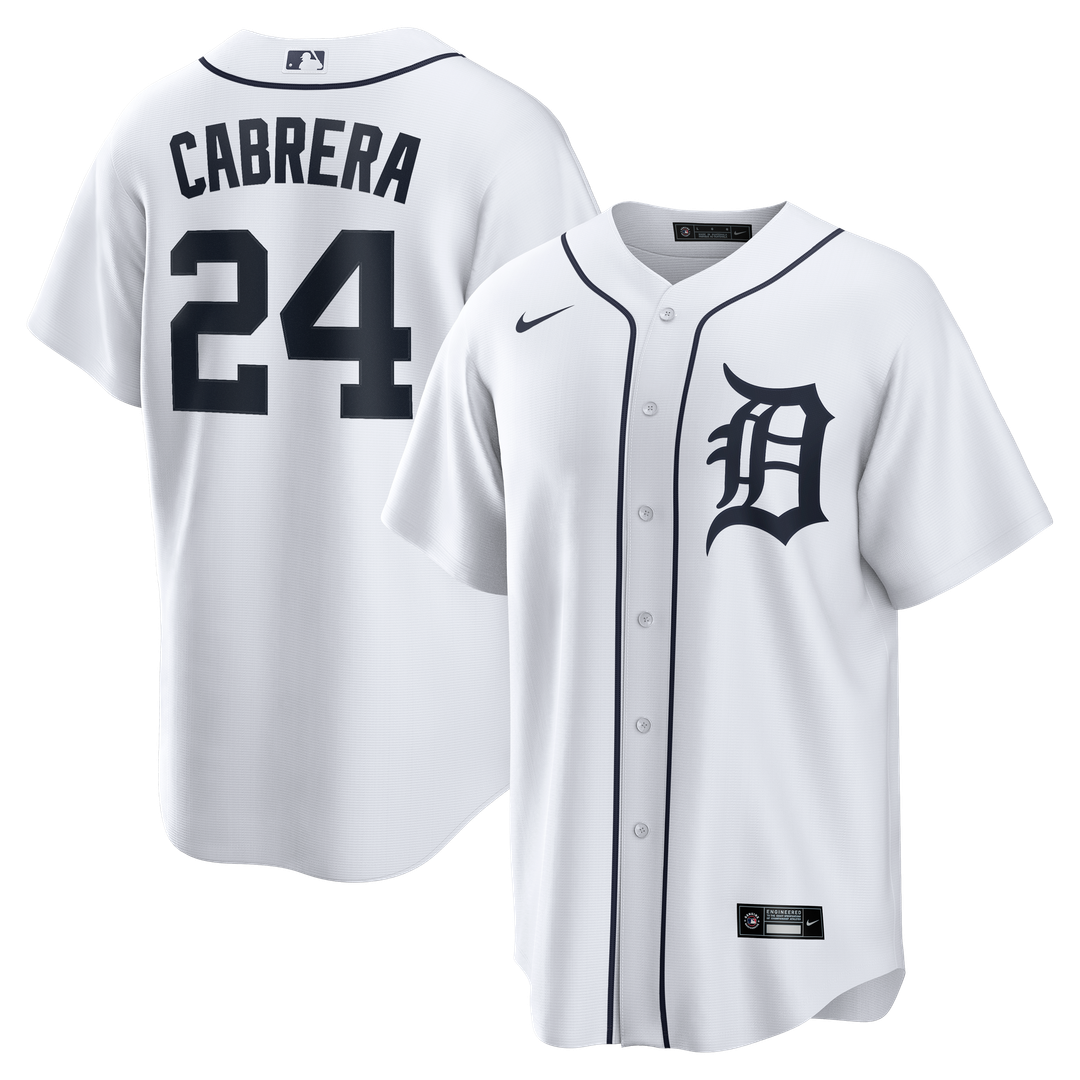 Miguel Cabrera Detroit Tigers Nike Home Retired Player Replica Jersey - White Official MLB Team Apparel Baseball Fan Gear