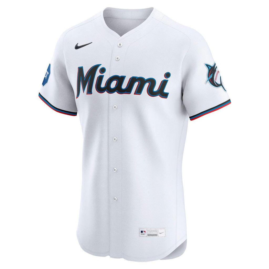 Miami Marlins Nike Home Elite Jersey - White Official MLB Team Apparel Baseball Fan Gear