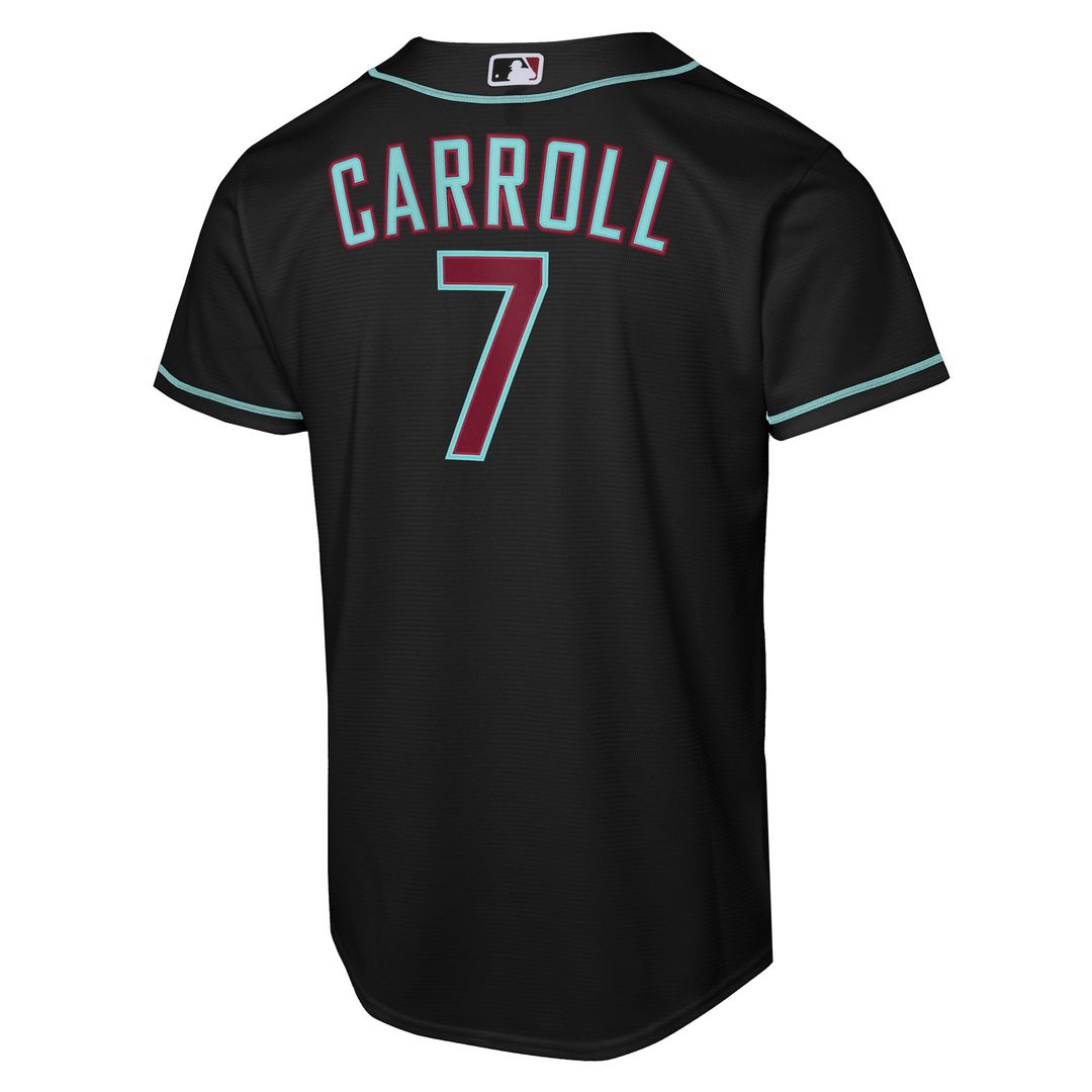 Corbin Carroll Arizona Diamondbacks Nike Youth Alternate Replica Jersey - Black Official MLB Team Apparel Baseball Fan Gear