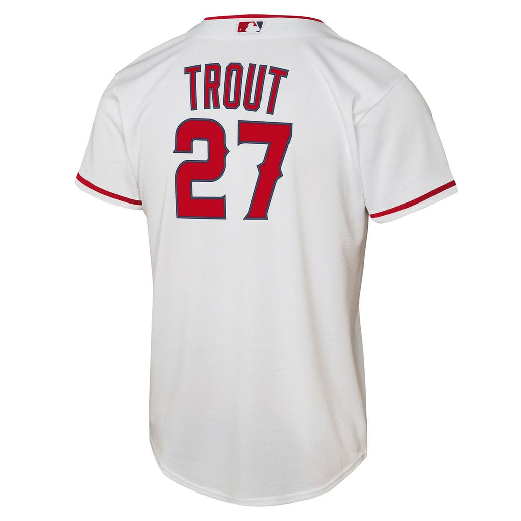 Mike Trout Los Angeles Angels Nike Youth Home Replica Player Jersey - White Official MLB Team Apparel Baseball Fan Gear