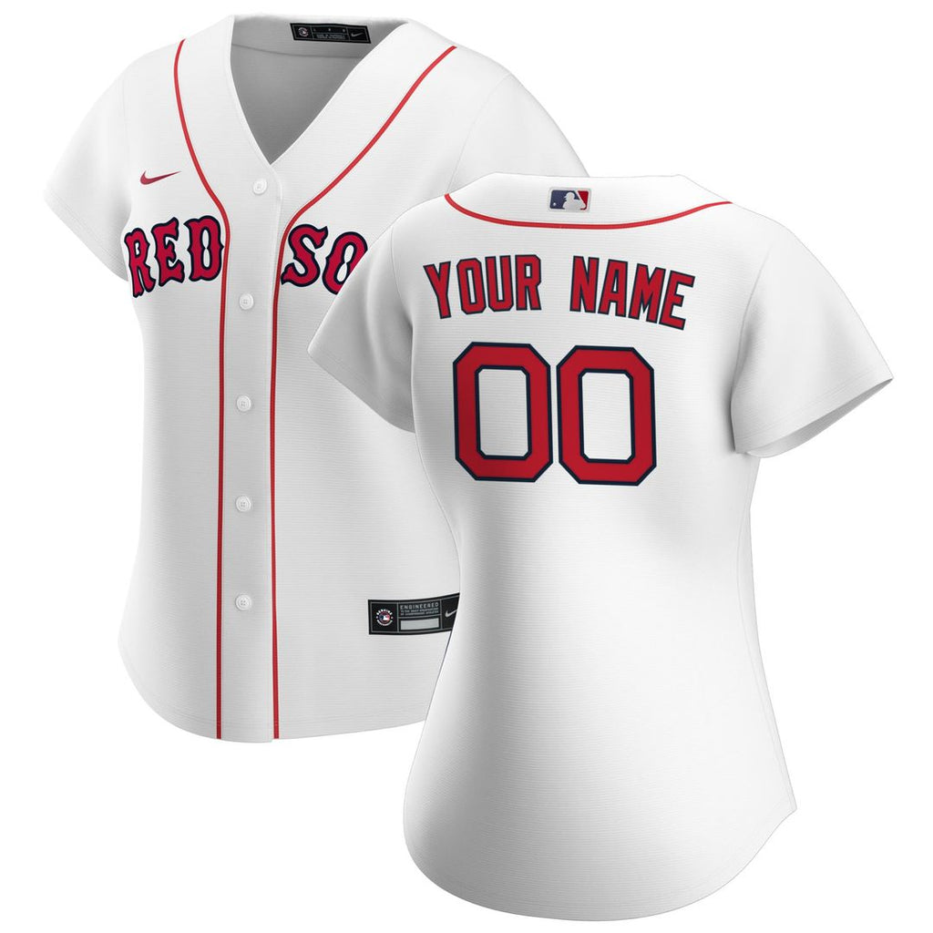 Boston Red Sox Nike Women's Home Replica Custom Jersey - White Official MLB Team Apparel Baseball Fan Gear