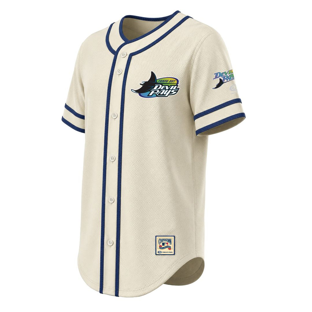 Tampa Bay Rays Stitches Throwback Fashion Jersey - Natural Official MLB Team Apparel Baseball Fan Gear