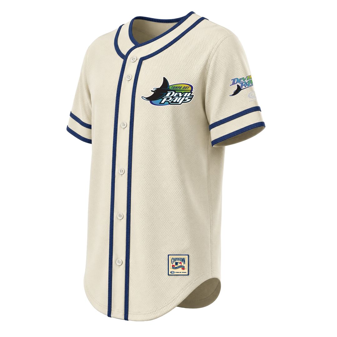 Tampa Bay Rays Stitches Throwback Fashion Jersey - Natural Official MLB Team Apparel Baseball Fan Gear