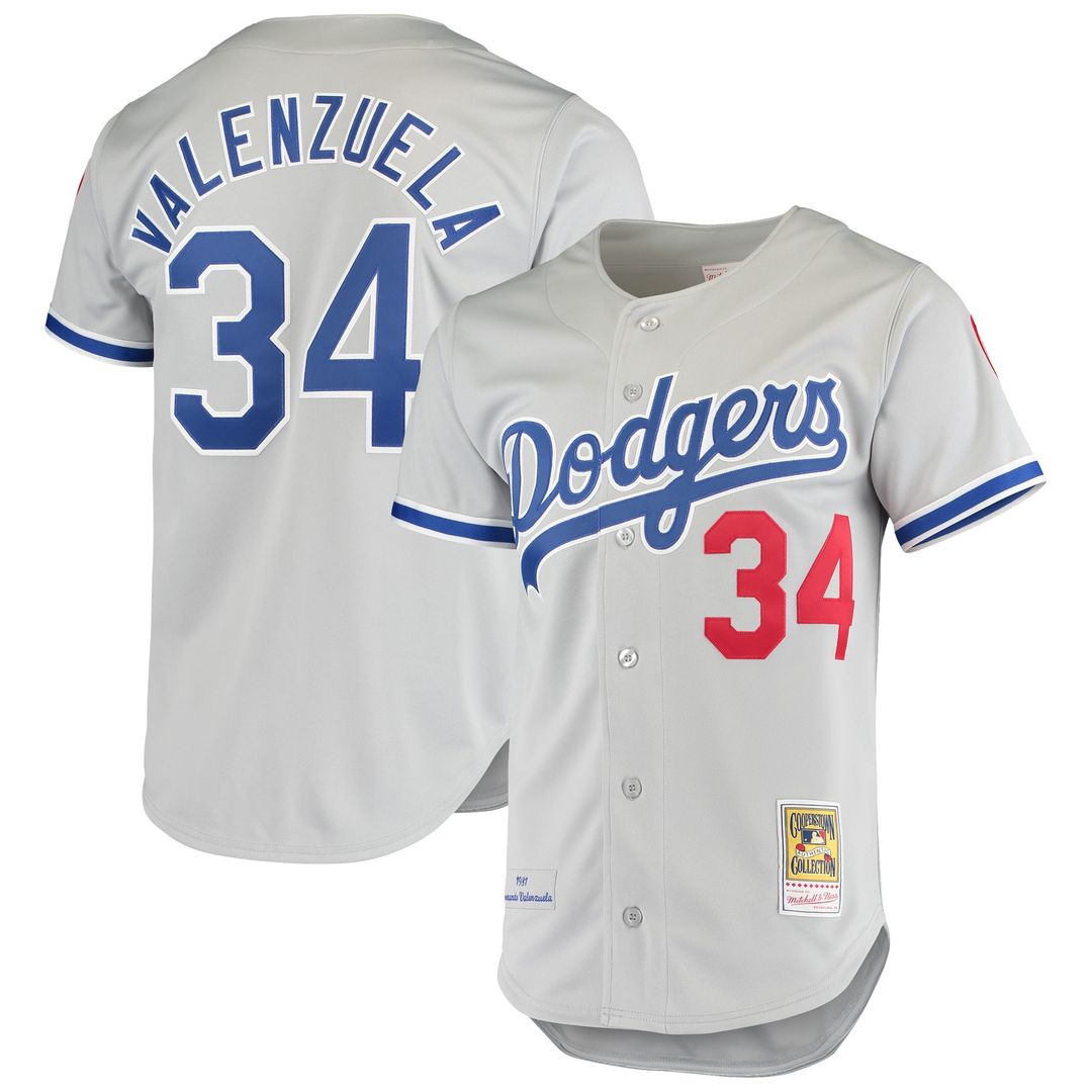 Fernando Valenzuela Los Angeles Dodgers Mitchell & Ness Road 1981 Cooperstown Collection Authentic Jersey - Gray Official MLB Team Apparel Baseball Fa