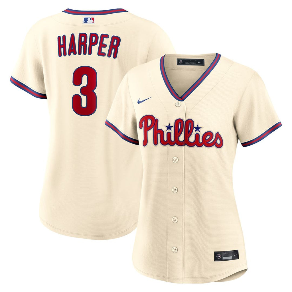 Bryce Harper Philadelphia Phillies Nike Women's Alternate Replica Jersey - Cream Official MLB Team Apparel Baseball Fan Gear