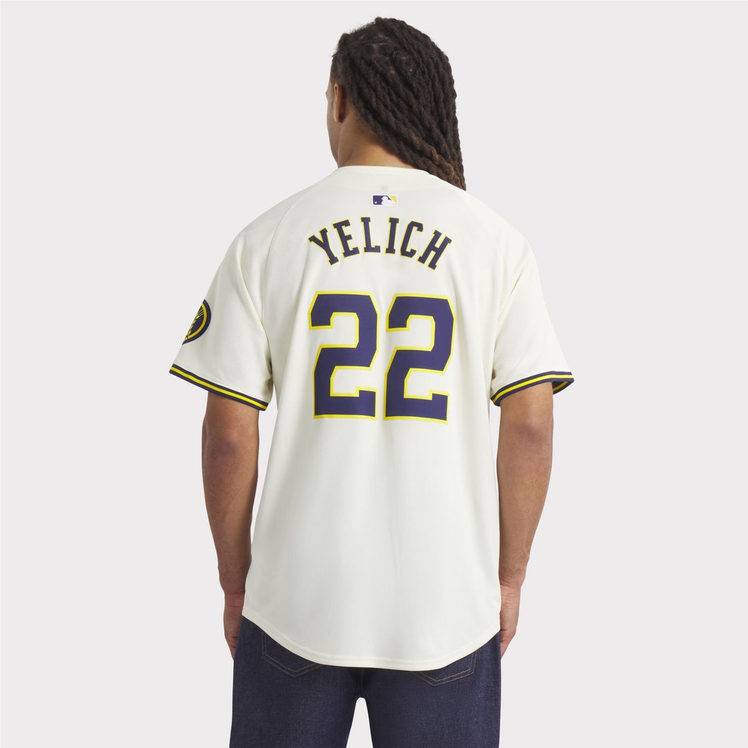 Christian Yelich Milwaukee Brewers Nike Home Limited Player Jersey - Cream Official MLB Team Apparel Baseball Fan Gear