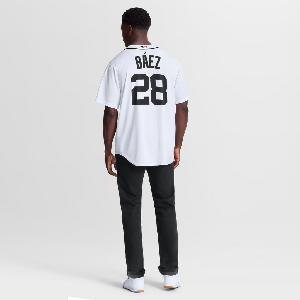 Javier Báez Detroit Tigers Nike Home Replica Jersey - White Official MLB Team Apparel Baseball Fan Gear
