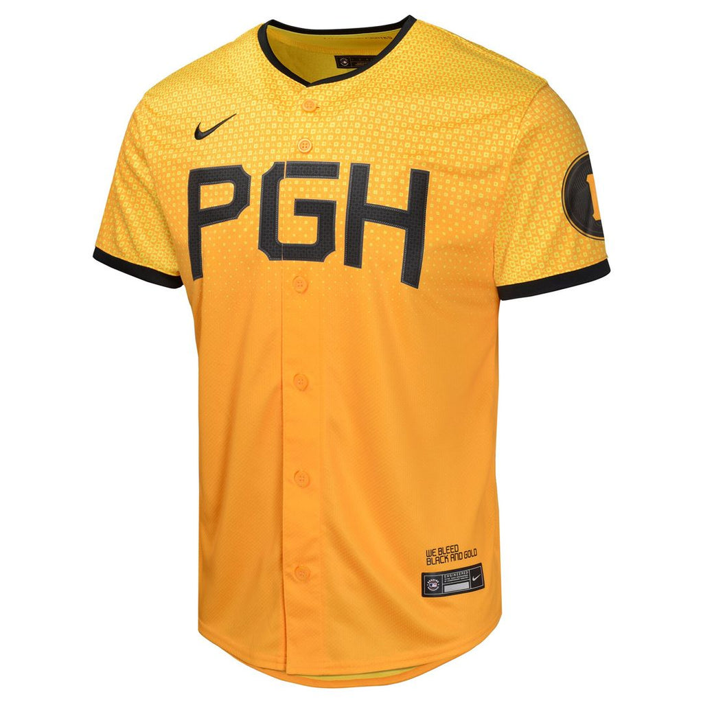 Pittsburgh Pirates Nike Youth City Connect Limited Jersey - Gold Official MLB Team Apparel Baseball Fan Gear