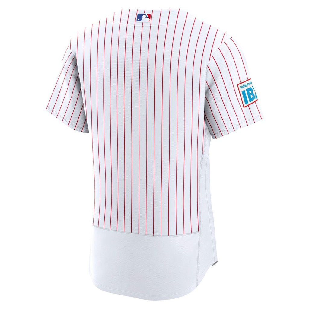 Philadelphia Phillies Nike Home Sponsor Patch Authentic Jersey - White Official MLB Team Apparel Baseball Fan Gear