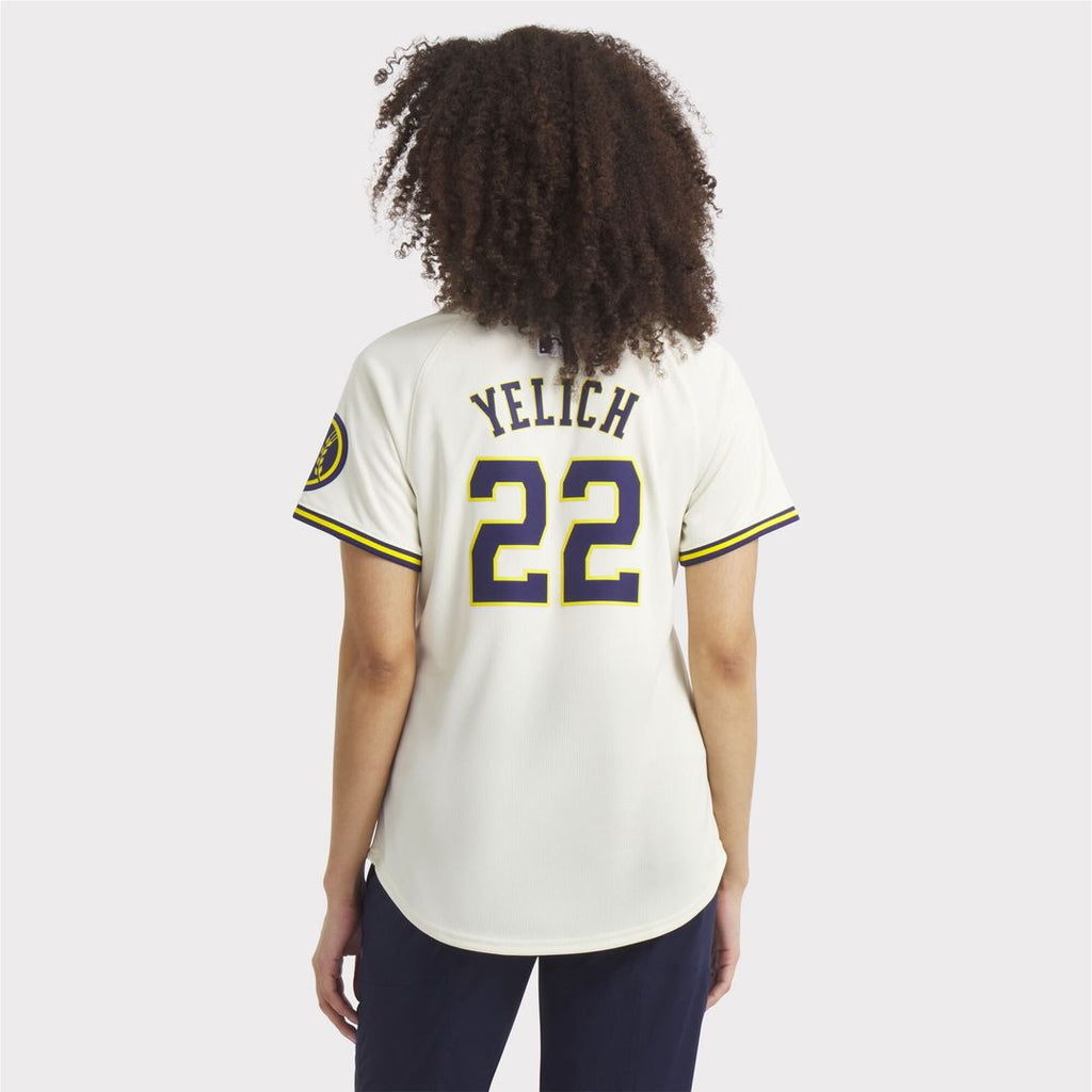 Christian Yelich Milwaukee Brewers Nike Women's Home Limited Player Jersey - Cream Official MLB Team Apparel Baseball Fan Gear