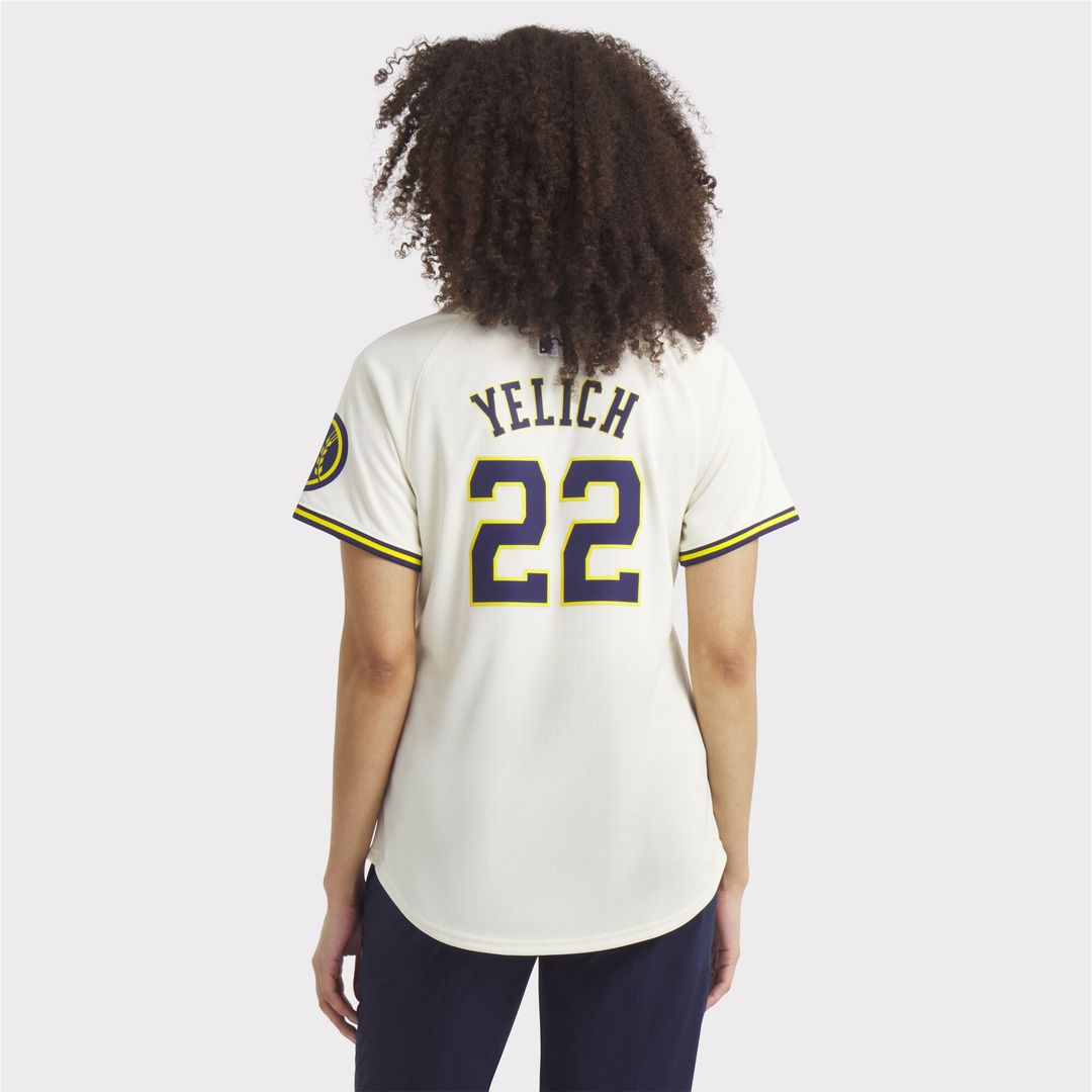 Christian Yelich Milwaukee Brewers Nike Women's Home Limited Player Jersey - Cream Official MLB Team Apparel Baseball Fan Gear