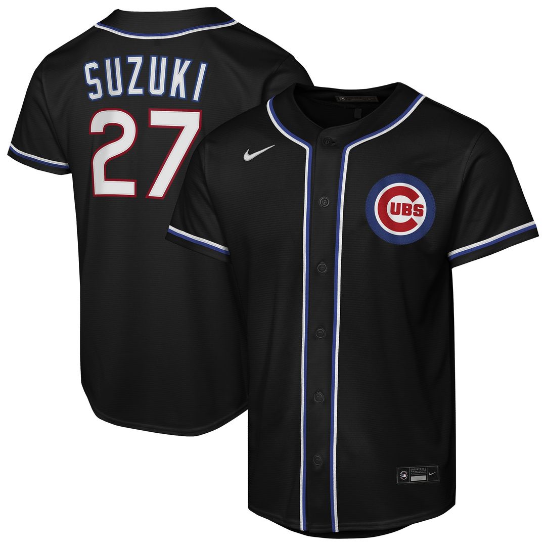 Seiya Suzuki Chicago Cubs Nike Youth Fashion Replica Player Jersey - Black Official MLB Team Apparel Baseball Fan Gear