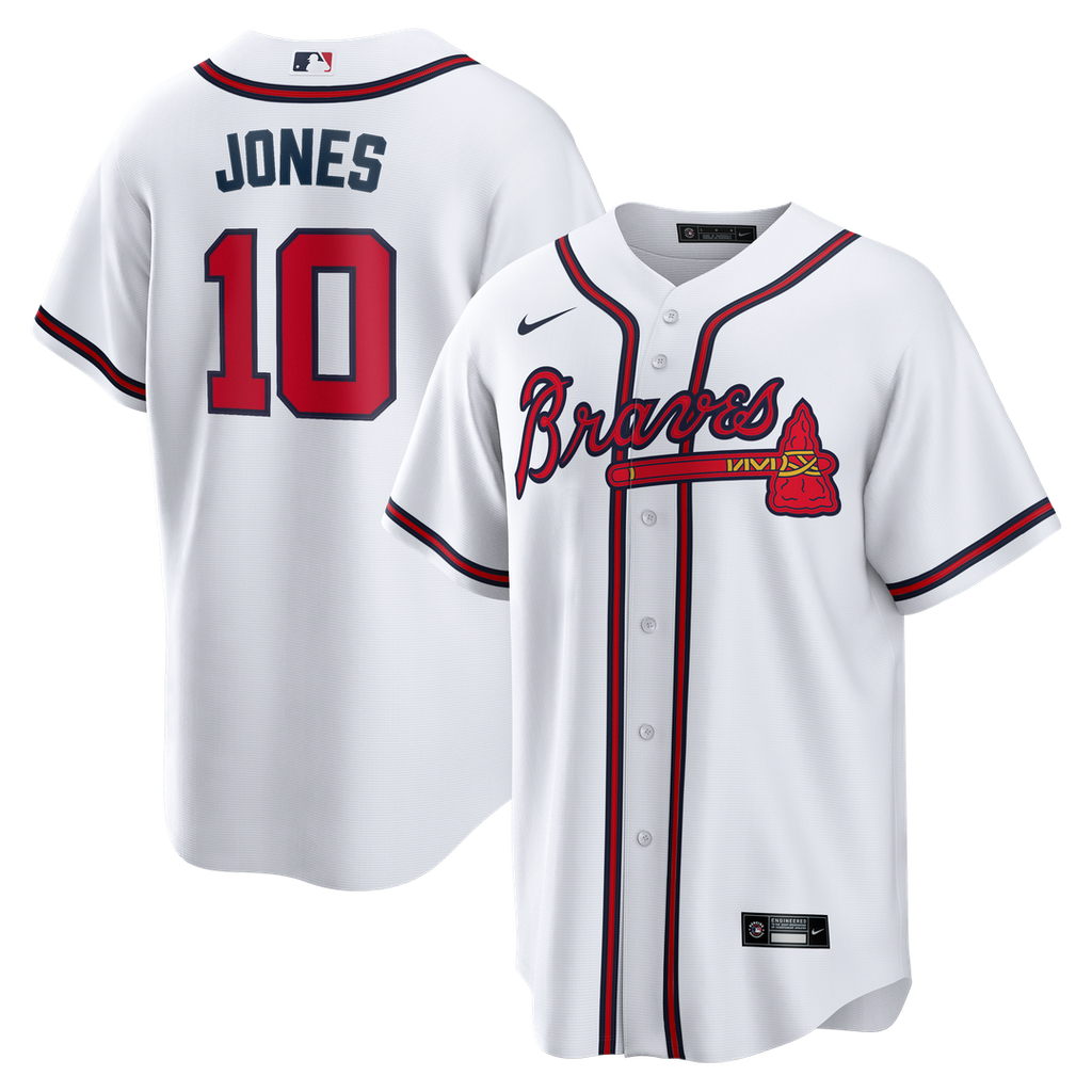 Chipper Jones Atlanta Braves Nike Home Retired Player Replica Jersey - White Official MLB Team Apparel Baseball Fan Gear
