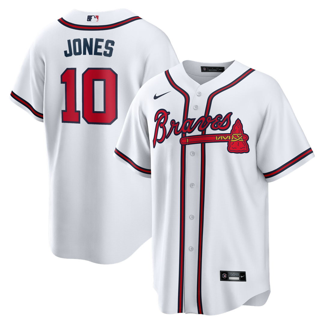 Chipper Jones Atlanta Braves Nike Home Retired Player Replica Jersey - White Official MLB Team Apparel Baseball Fan Gear