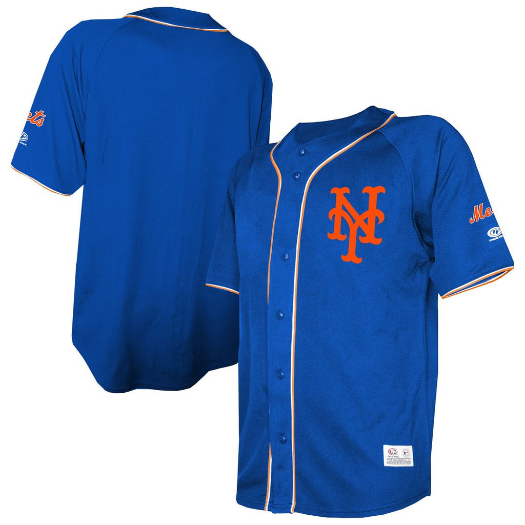 New York Mets Stitches Team Color Full-Button Fashion Jersey - Royal Official MLB Team Apparel Baseball Fan Gear