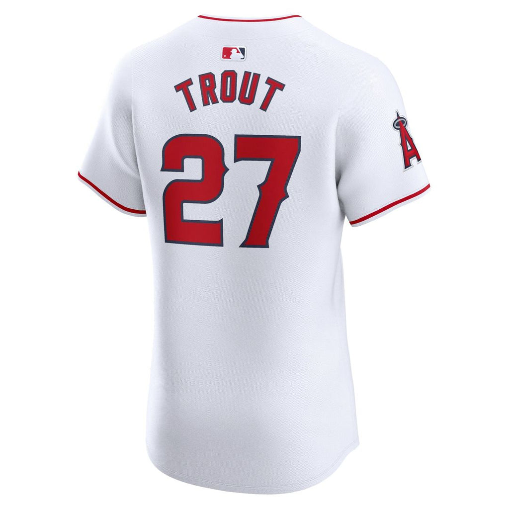 Mike Trout Los Angeles Angels Nike Home Elite Player Jersey - White Official MLB Team Apparel Baseball Fan Gear