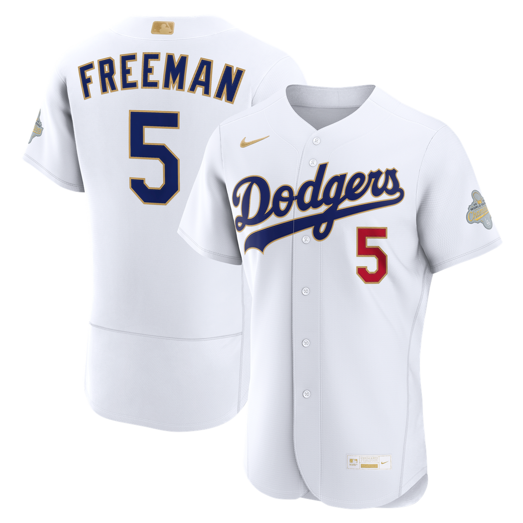 Freddie Freeman Los Angeles Dodgers Nike 2026 Gold Collection Authentic Jersey - White Official MLB Team Apparel Baseball Fan Gear