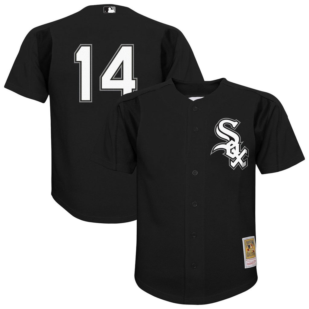 Paul Konerko Chicago White Sox Mitchell & Ness Youth Mesh Batting Practice Jersey - Black Official MLB Team Apparel Baseball Fan Gear