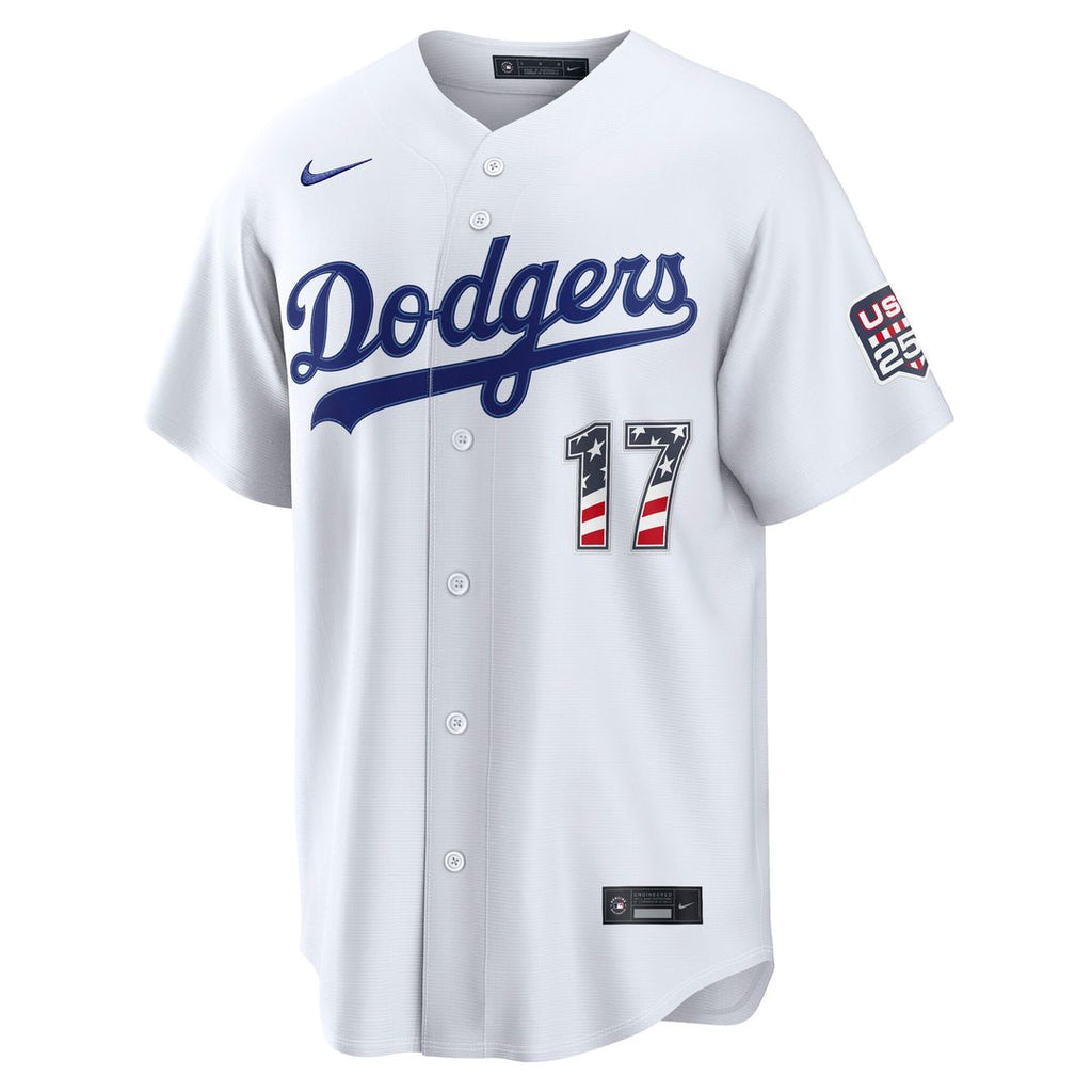 Shohei Ohtani Los Angeles Dodgers Nike USA 250 Fourth of July Home Stadium Jersey - White Official MLB Team Apparel Baseball Fan Gear