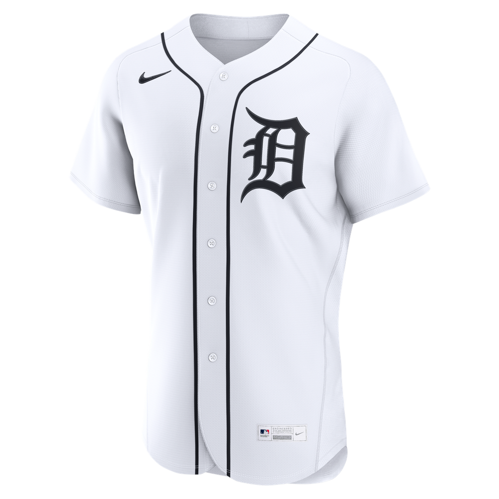 Detroit Tigers Nike Home Authentic Custom Jersey - White Official MLB Team Apparel Baseball Fan Gear