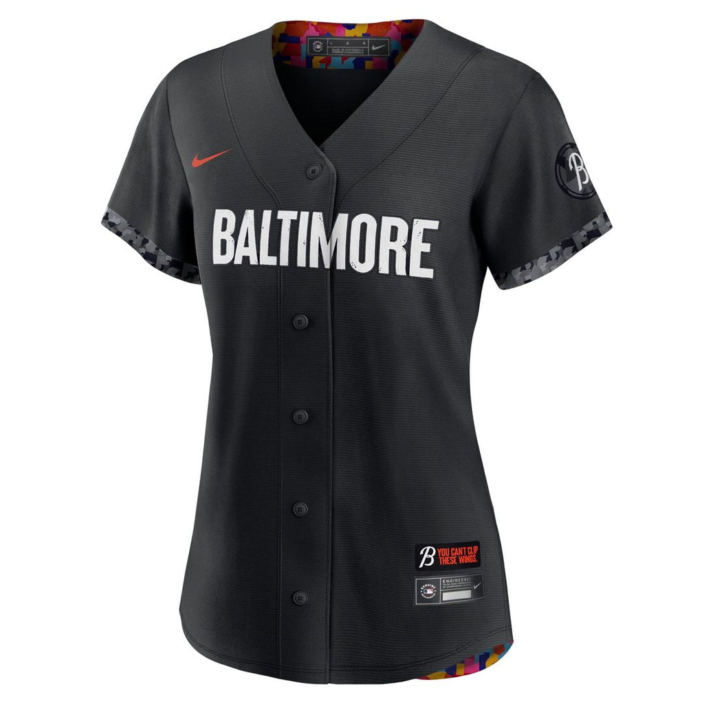 Baltimore Orioles Nike Women's City Connect Replica Jersey - Black Official MLB Team Apparel Baseball Fan Gear