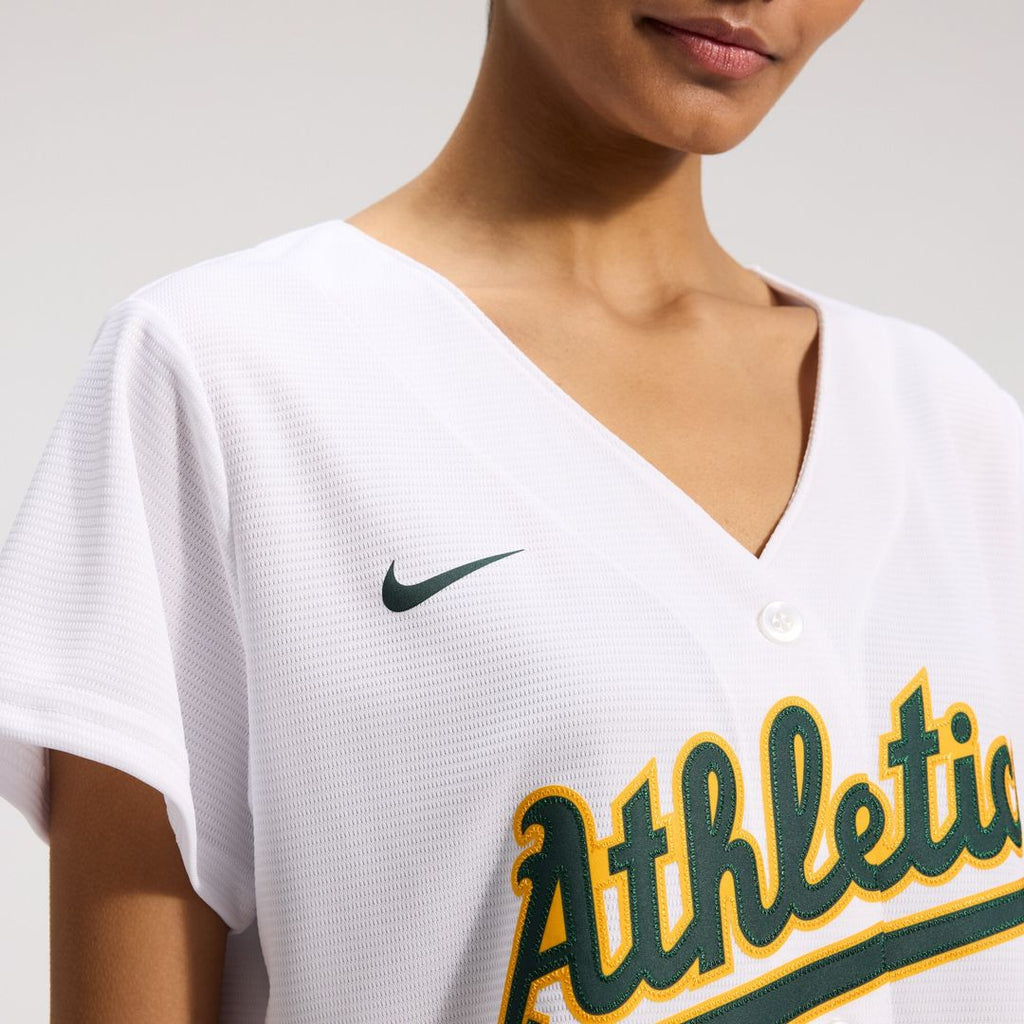 Athletics Nike Women's Home Replica Team Jersey - White Official MLB Team Apparel Baseball Fan Gear