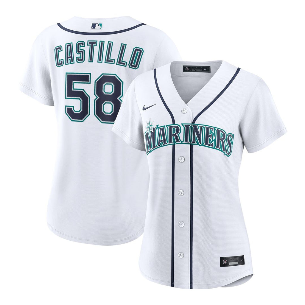Luis Castillo Seattle Mariners Nike Women's Home Replica Jersey - White Official MLB Team Apparel Baseball Fan Gear