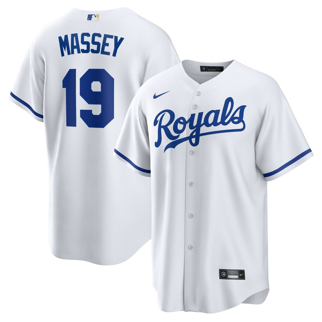 Michael Massey Kansas City Royals Nike Home Replica Jersey - White Official MLB Team Apparel Baseball Fan Gear