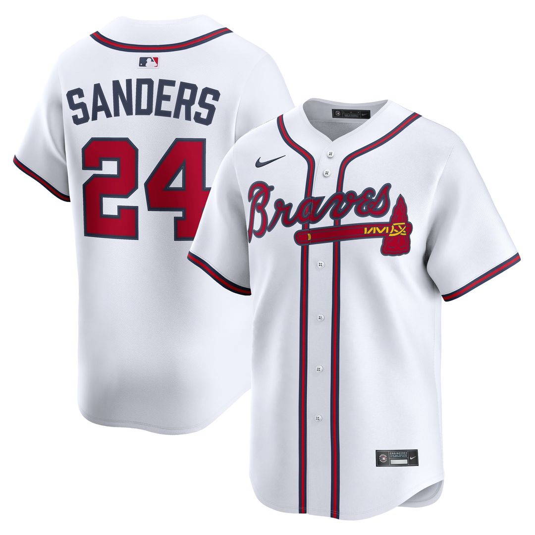 Deion Sanders Atlanta Braves Nike Limited Player Jersey - White Official MLB Team Apparel Baseball Fan Gear