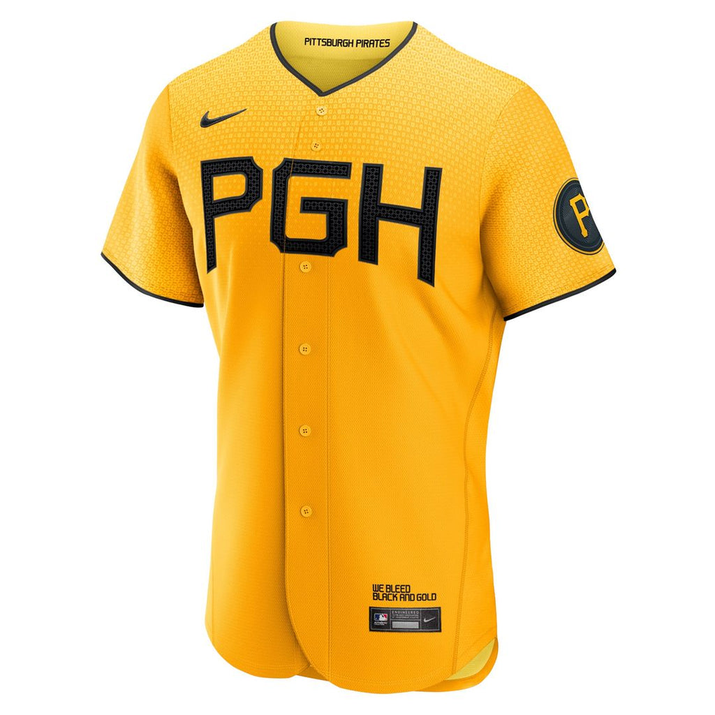 Pittsburgh Pirates Nike City Connect Authentic Jersey - Gold Official MLB Team Apparel Baseball Fan Gear