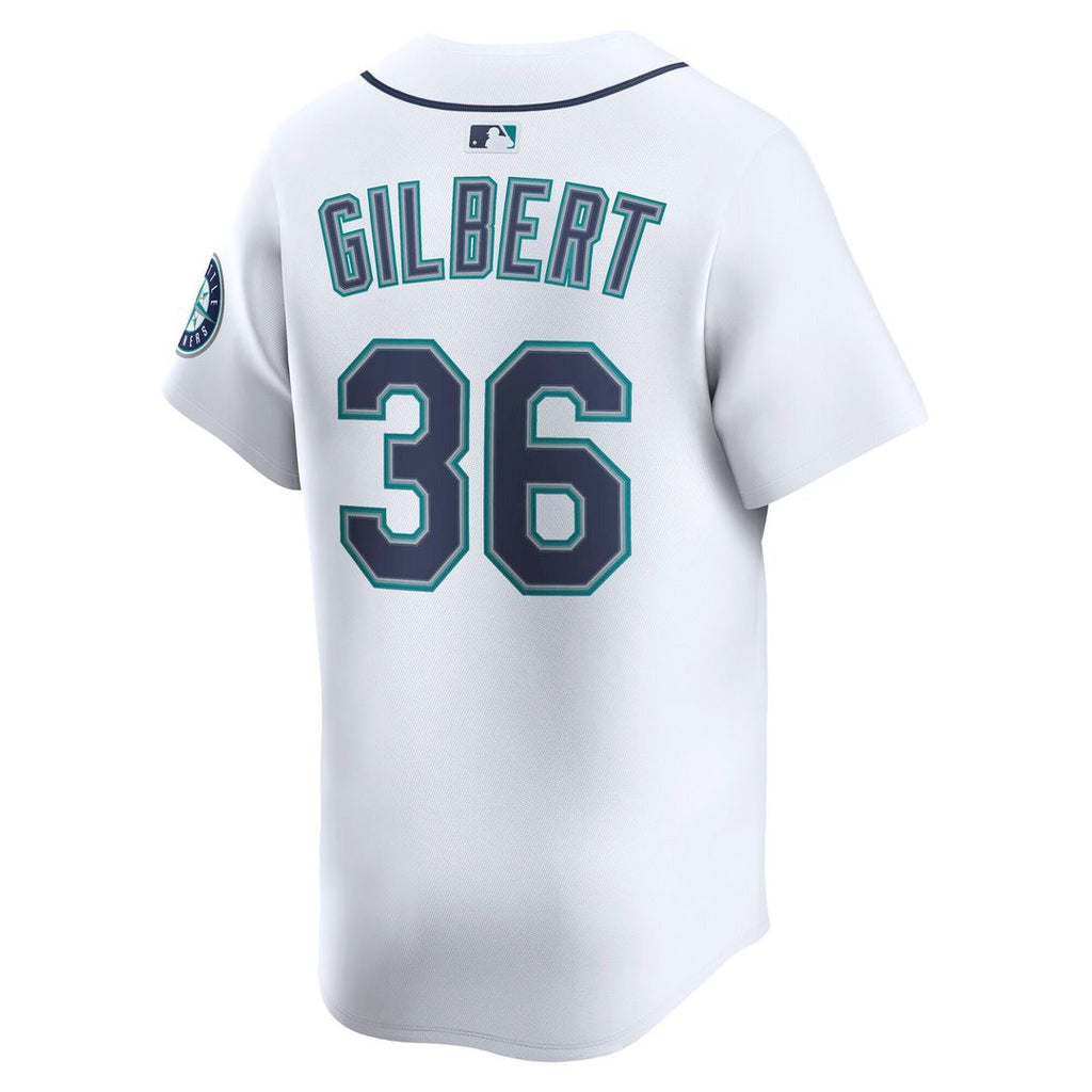 Logan Gilbert Seattle Mariners Nike Home Limited Player Jersey - White Official MLB Team Apparel Baseball Fan Gear