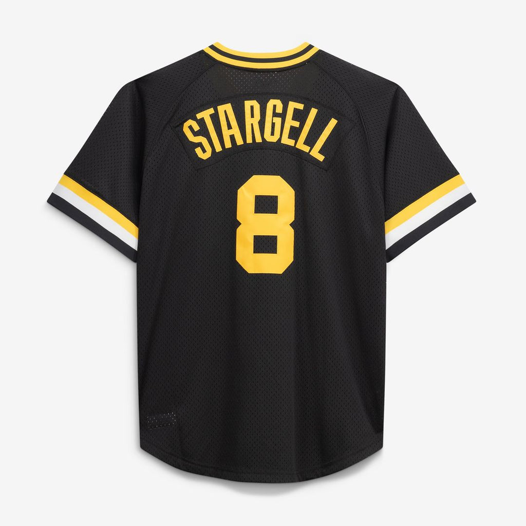 Willie Stargell Pittsburgh Pirates Mitchell & Ness Cooperstown Collection Big & Tall Mesh Batting Practice Jersey - Black Official MLB Team Apparel Ba