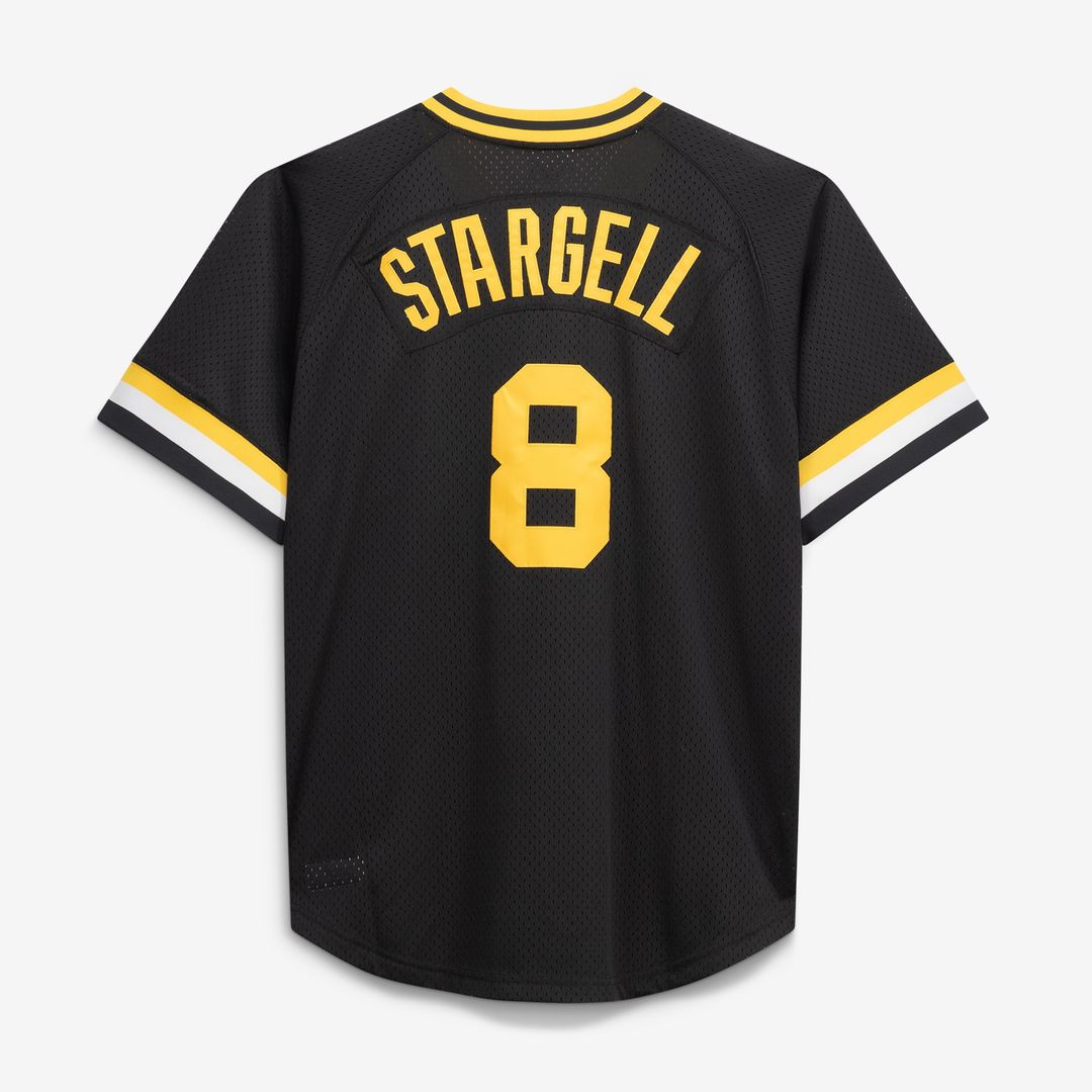 Willie Stargell Pittsburgh Pirates Mitchell & Ness Cooperstown Collection Big & Tall Mesh Batting Practice Jersey - Black Official MLB Team Apparel Ba