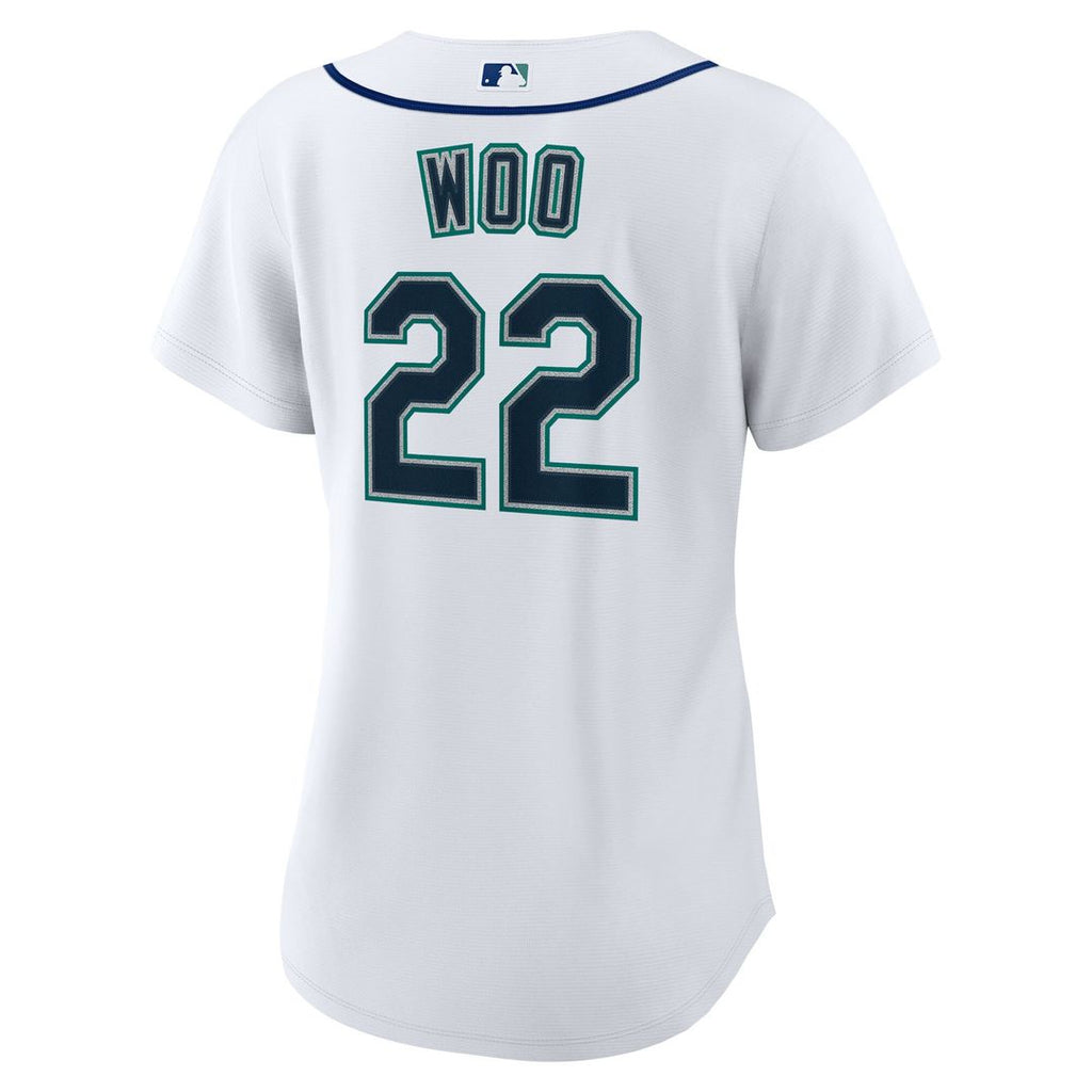 Bryan Woo Seattle Mariners Nike Women's Home Replica Jersey - White Official MLB Team Apparel Baseball Fan Gear