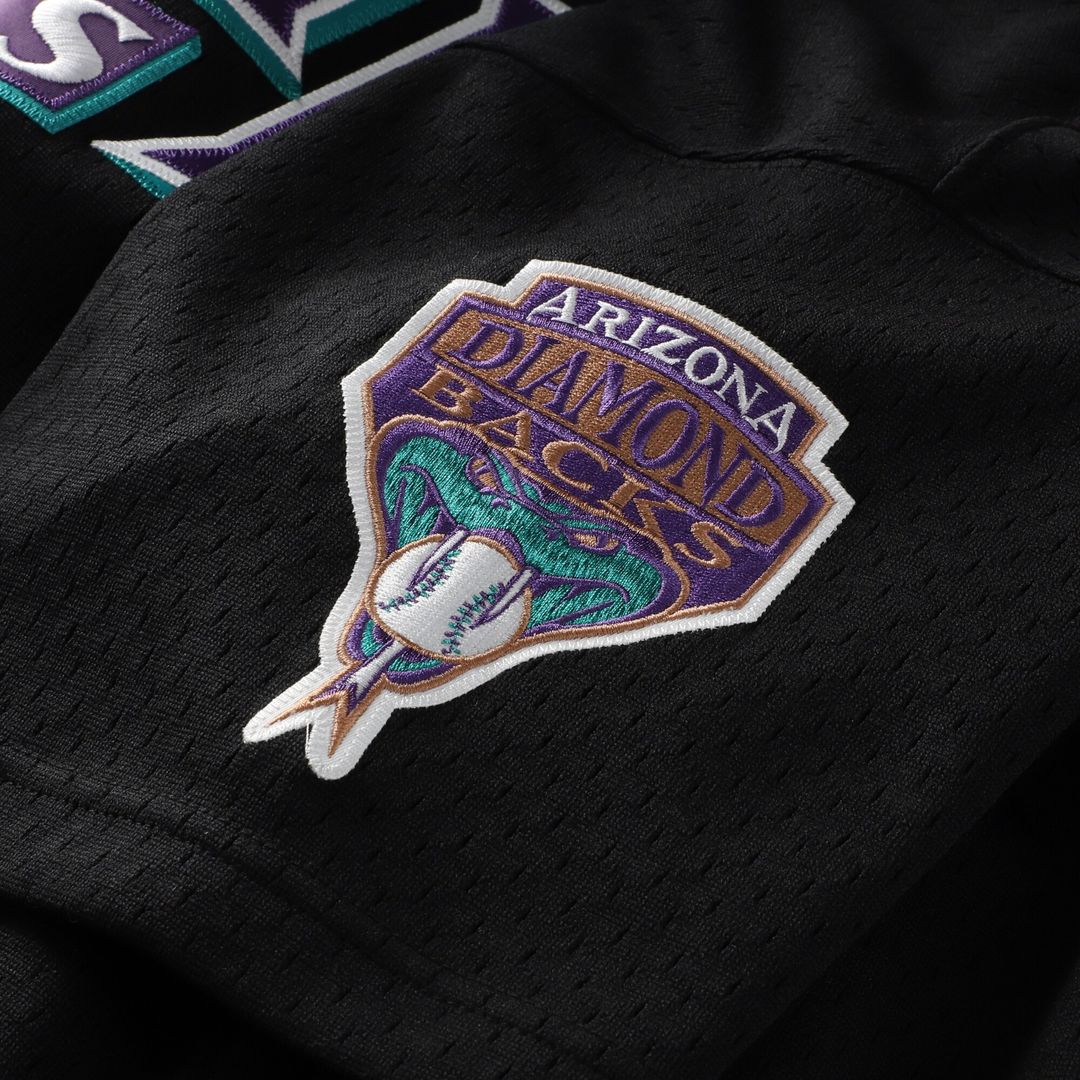 Randy Johnson Arizona Diamondbacks Mitchell & Ness Cooperstown Collection Mesh Batting Practice Button-Up Jersey - Black Official MLB Team Apparel Bas