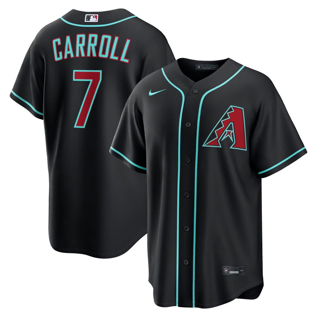 Corbin Carroll Arizona Diamondbacks Nike Alternate Replica Jersey - Black Official MLB Team Apparel Baseball Fan Gear