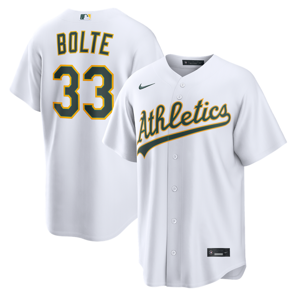 Henry Bolte Athletics Nike Home Replica Jersey - White Official MLB Team Apparel Baseball Fan Gear