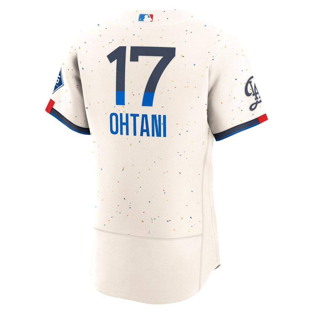 Shohei Ohtani Los Angeles Dodgers Nike City Connect Authentic Sponsor Patch Jersey - Cream Official MLB Team Apparel Baseball Fan Gear