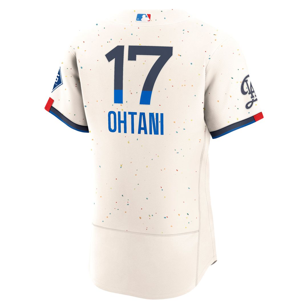 Shohei Ohtani Los Angeles Dodgers Nike City Connect Authentic Sponsor Patch Jersey - Cream Official MLB Team Apparel Baseball Fan Gear