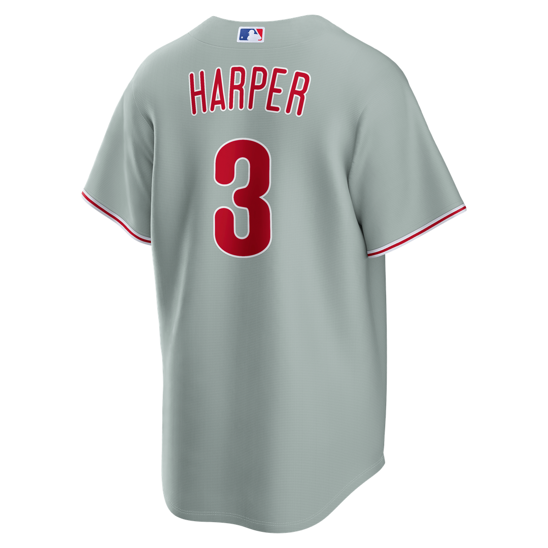 Bryce Harper Philadelphia Phillies Nike Road Replica Jersey - Gray Official MLB Team Apparel Baseball Fan Gear