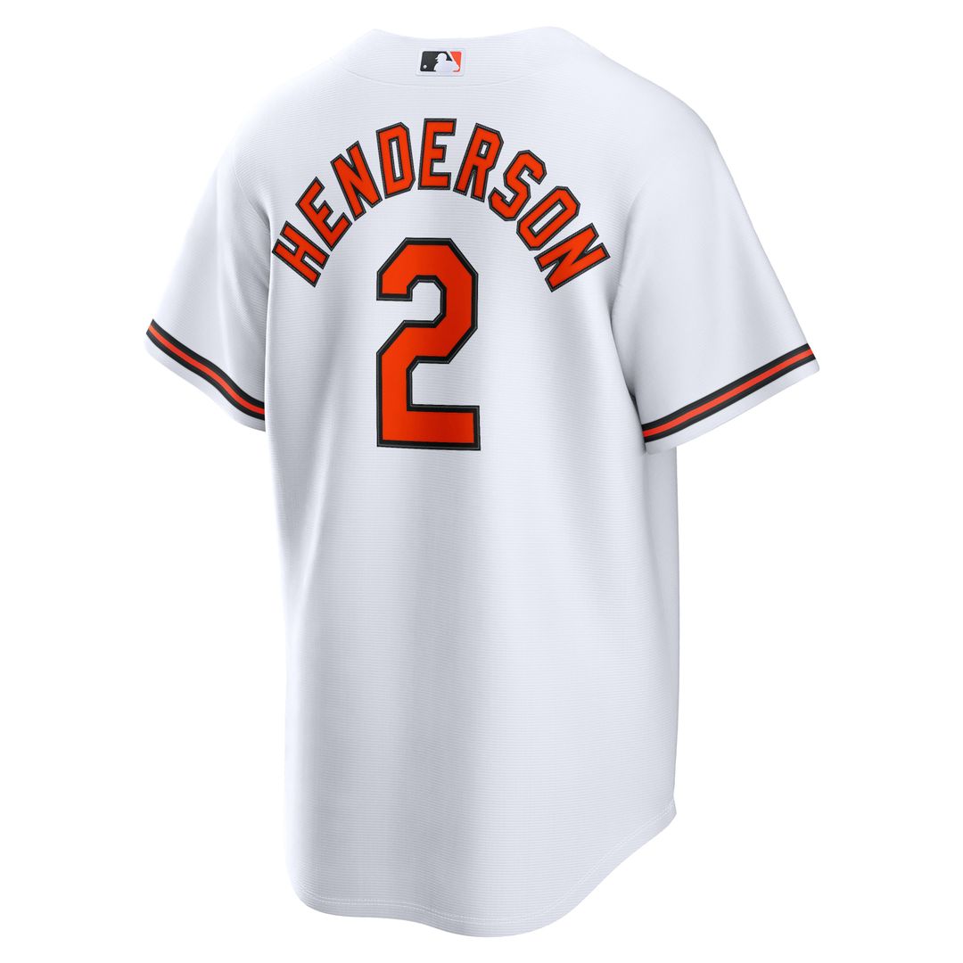 Gunnar Henderson Baltimore Orioles Nike Home Replica Jersey - White Official MLB Team Apparel Baseball Fan Gear