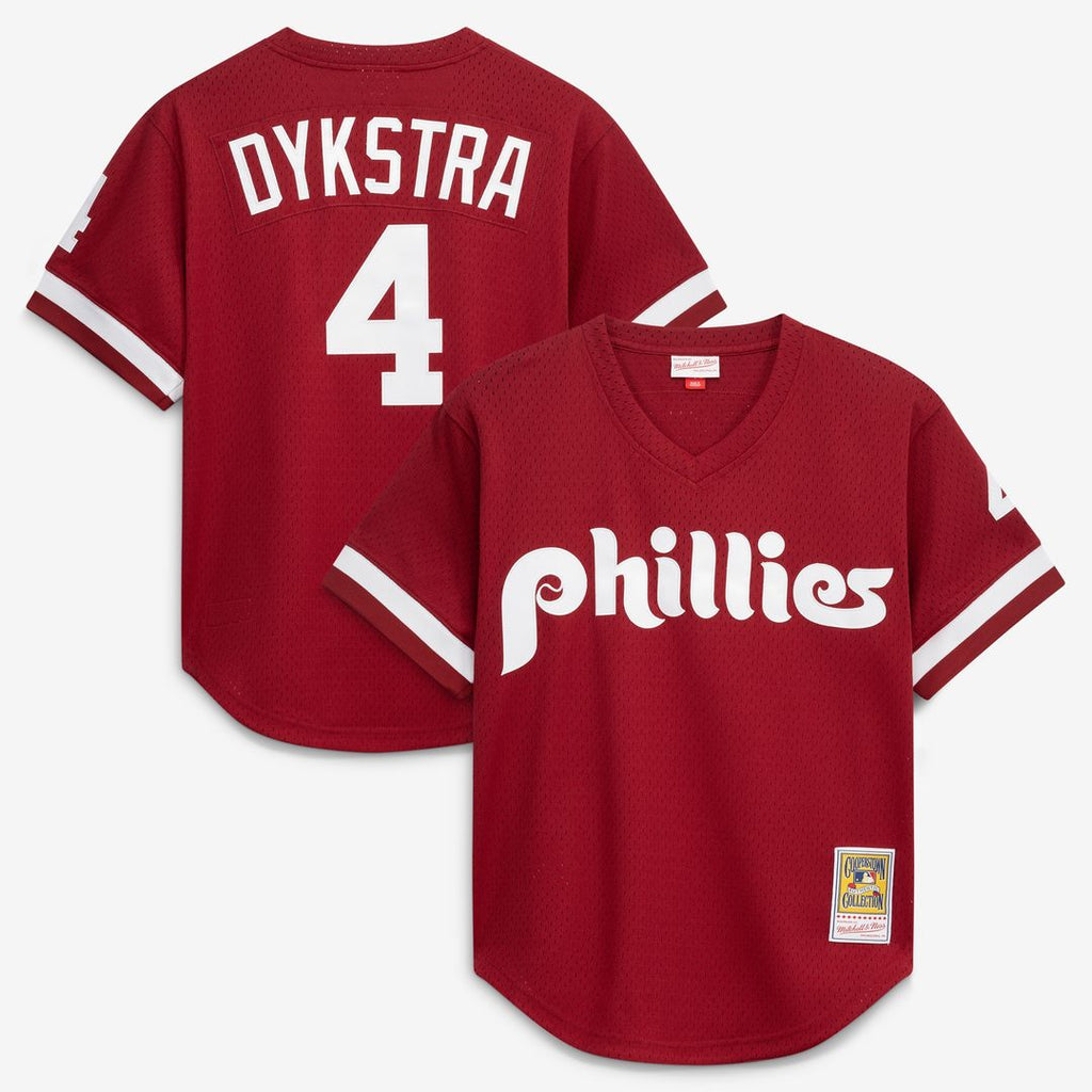 Lenny Dykstra Philadelphia Phillies Mitchell & Ness Authentic Batting Practice Jersey - Scarlet Official MLB Team Apparel Baseball Fan Gear